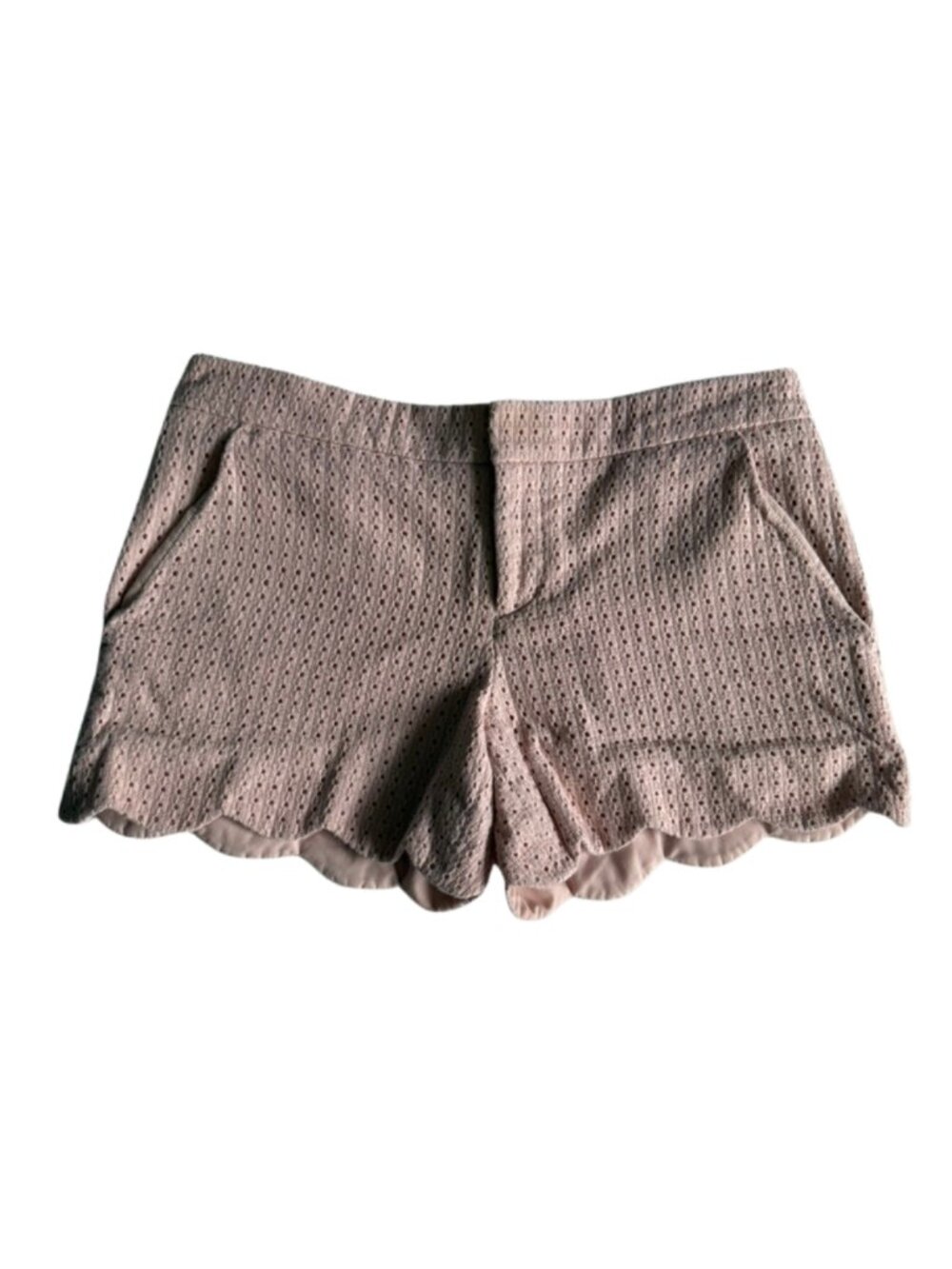Club Monaco 100% Cotton Eyelet Scalloped Shorts Dusty Rose Pink Size 0